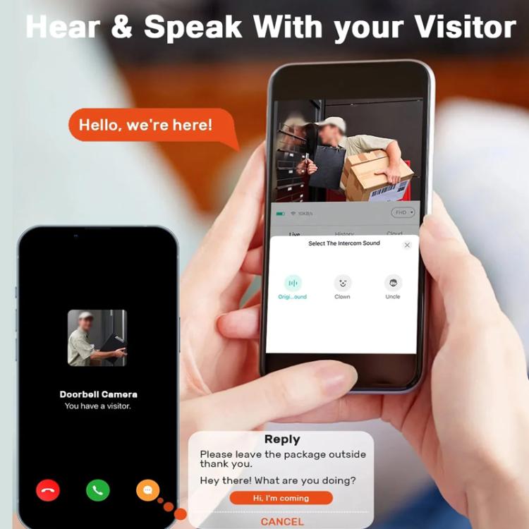 M8 WiFi Video Doorbell Supports Tuya APP Remote HD Night Vision Voice Intercom