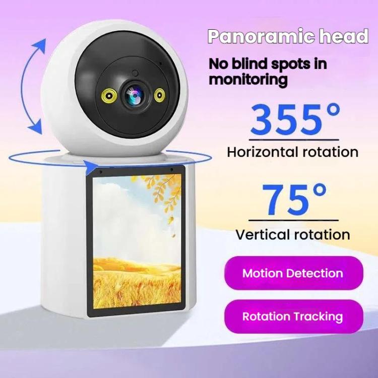 WiFi Two-Way Video Call Smart Panoramic Camera With 2.8-Inch Screen Supports Voice Wake-Up And One-Button Calling