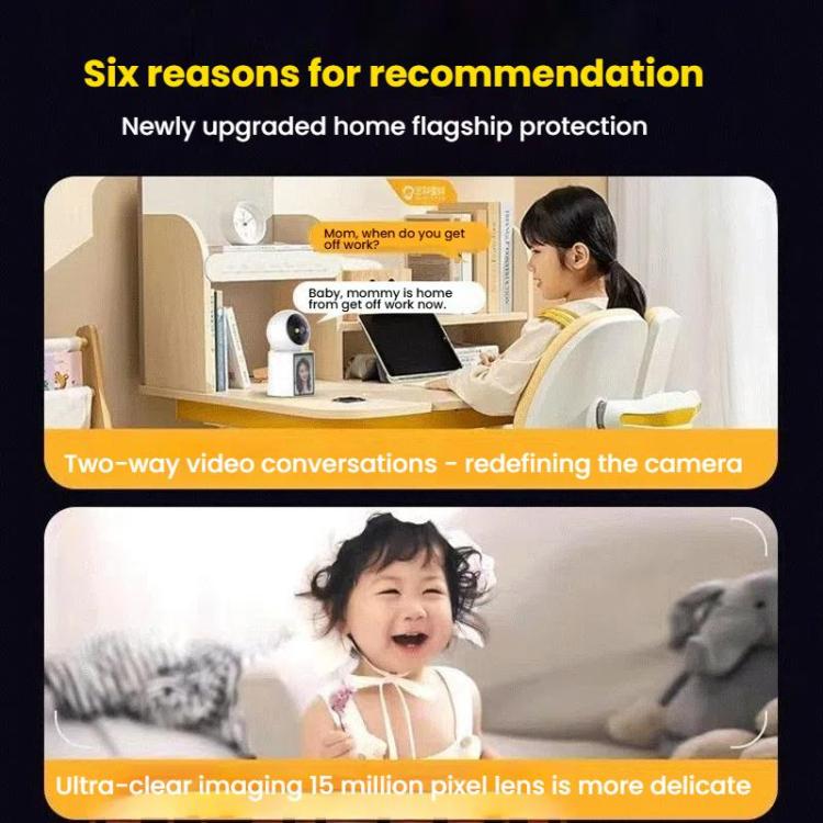 WiFi Two-Way Video Call Smart Panoramic Camera With 2.8-Inch Screen Supports Voice Wake-Up And One-Button Calling