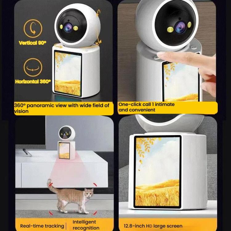 WiFi Two-Way Video Call Smart Panoramic Camera With 2.8-Inch Screen Supports Voice Wake-Up And One-Button Calling
