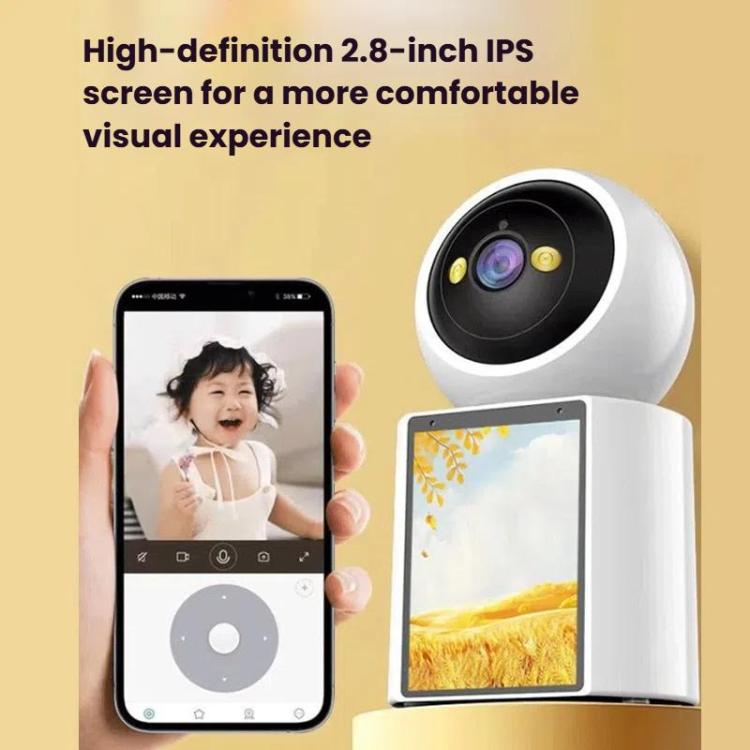 WiFi Two-Way Video Call Smart Panoramic Camera With 2.8-Inch Screen Supports Voice Wake-Up And One-Button Calling