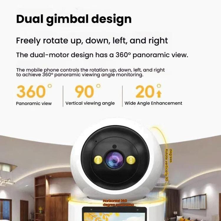 WiFi Two-Way Video Call Smart Panoramic Camera With 2.8-Inch Screen Supports Voice Wake-Up And One-Button Calling