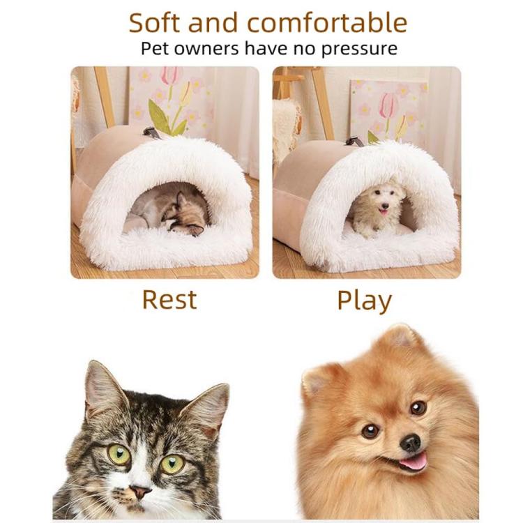Pet House Bed Splicing Handle Design Warm Plush Cat Dog House