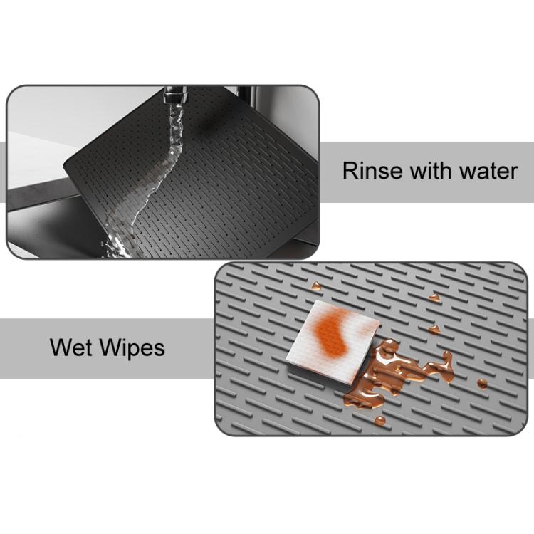 Large Silicone Stovetop Protective Mat Kitchen Countertop Dish Drainage Stain Prevention Pad