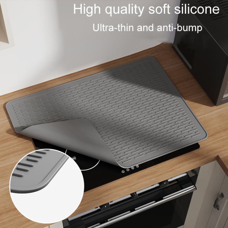 Large Silicone Stovetop Protective Mat Kitchen Countertop Dish Drainage Stain Prevention Pad