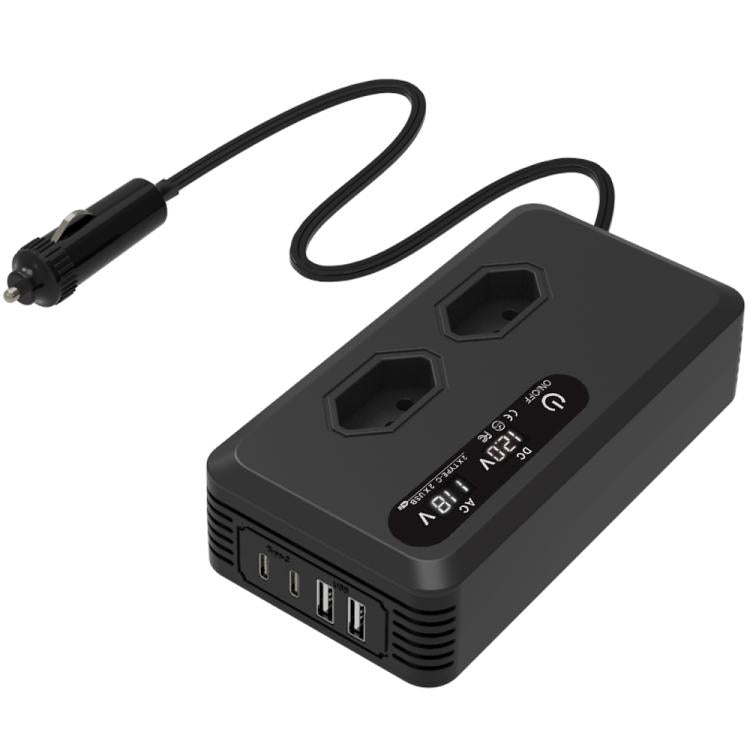 Gurxun Dual Digital Display Car Inverter With 2 USB+2 Type-C Ports