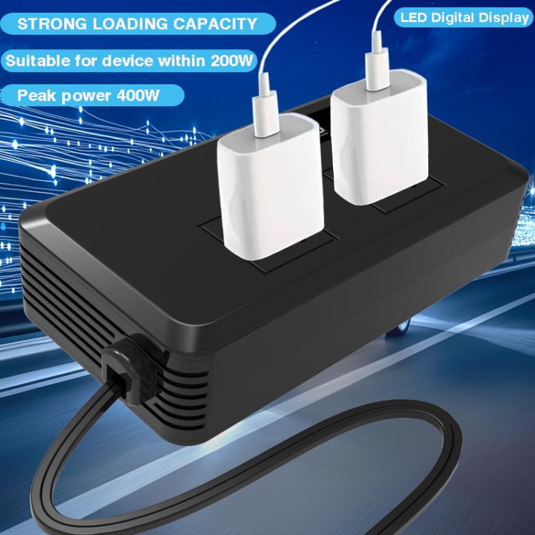 Gurxun Dual Digital Display Car Inverter With 2 USB+2 Type-C Ports