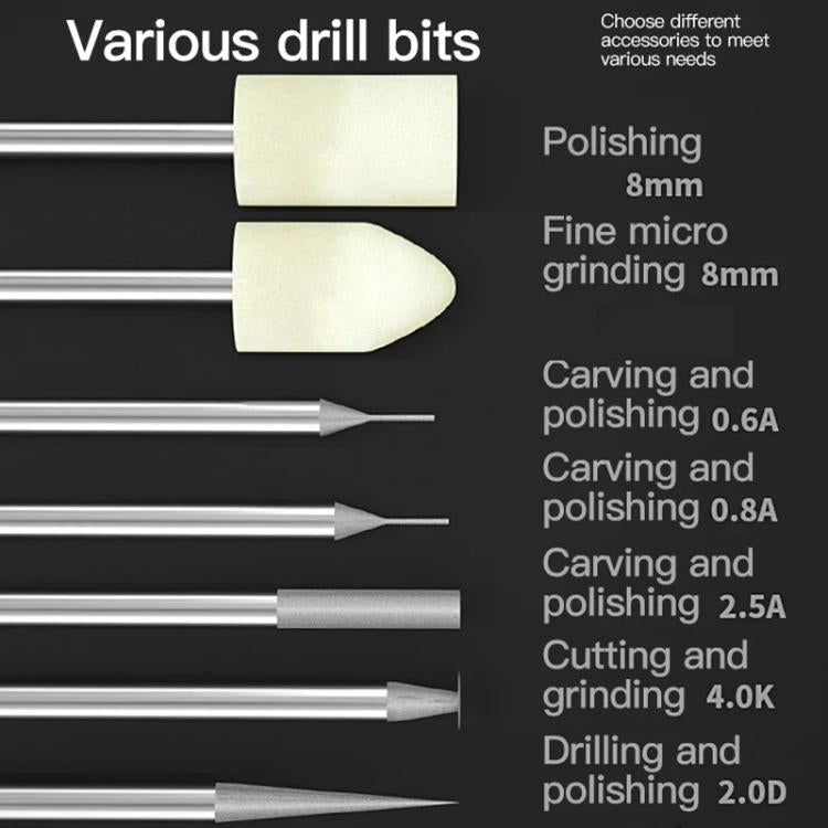 MaAnt D2 Rechargeable Speed Regulating Electric Grinding Pen Small Sanding Machine With 7 Sanding Heads