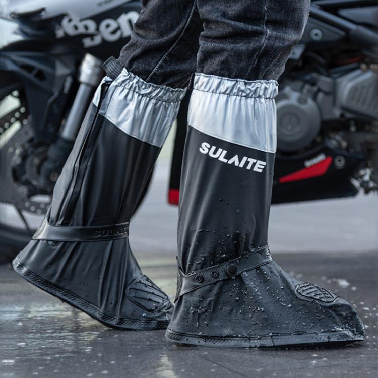 SULAITE Motorcycle Shoe Cover Thickened Anti-slip Wear-resistant Rain Shoes Outdoor Riding Adult Rain Boots