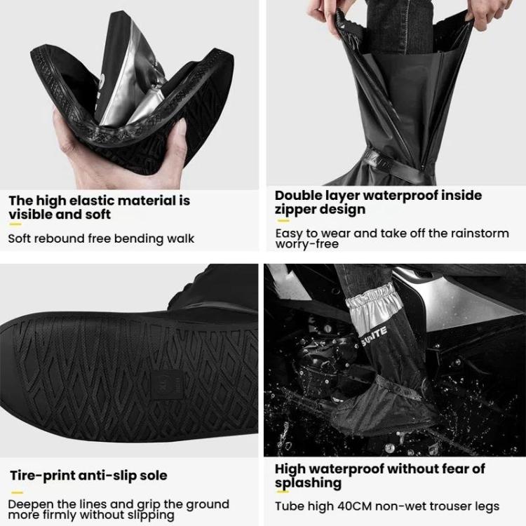 SULAITE Motorcycle Shoe Cover Thickened Anti-slip Wear-resistant Rain Shoes Outdoor Riding Adult Rain Boots
