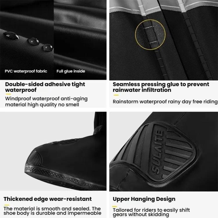 SULAITE Motorcycle Shoe Cover Thickened Anti-slip Wear-resistant Rain Shoes Outdoor Riding Adult Rain Boots