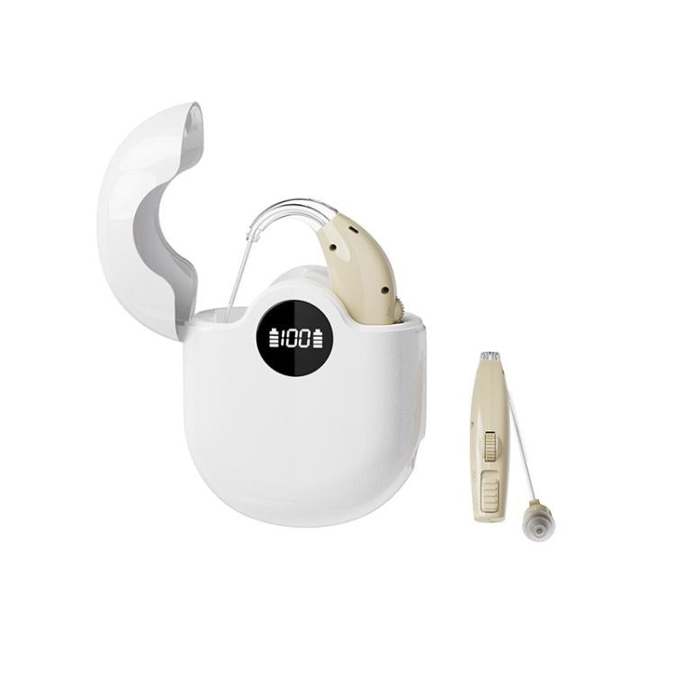 Noise-Cancelling Hearing Aid For Seniors With Digital Display And Charging Box