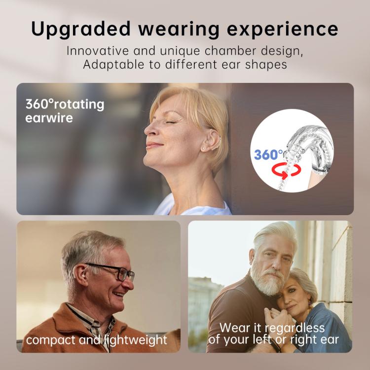 Noise-Cancelling Hearing Aid For Seniors With Digital Display And Charging Box