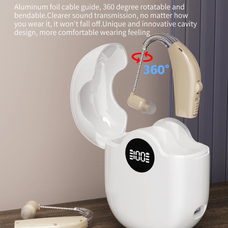 Noise-Cancelling Hearing Aid For Seniors With Digital Display And Charging Box