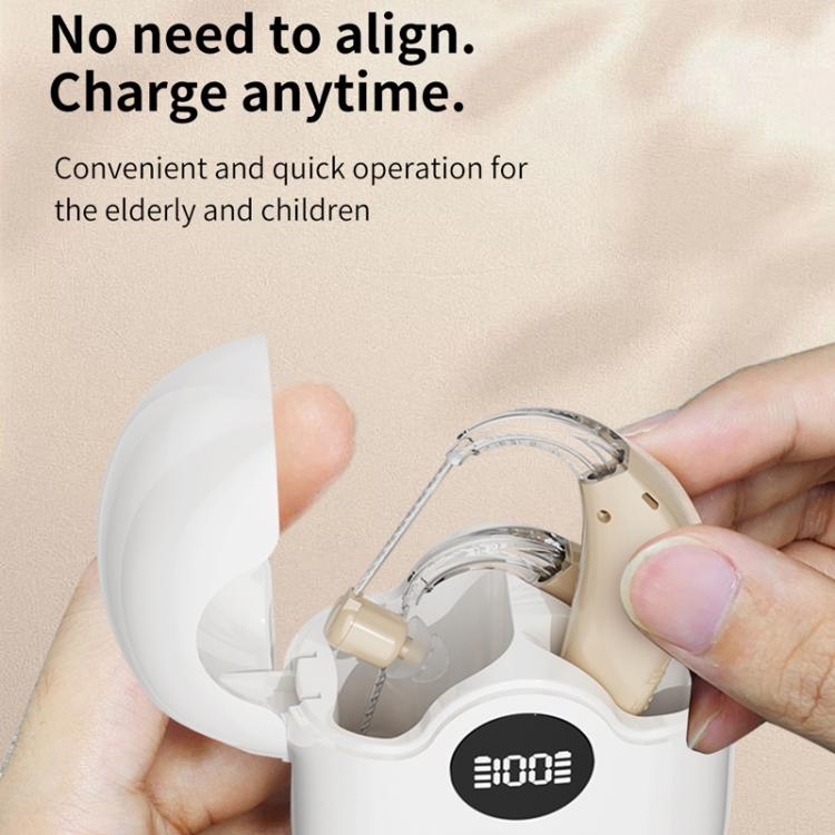Noise-Cancelling Hearing Aid For Seniors With Digital Display And Charging Box