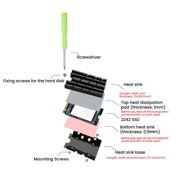 FinalCool  M.2 2242 SSD Solid State Drive Heat Sink Aluminum Radiator