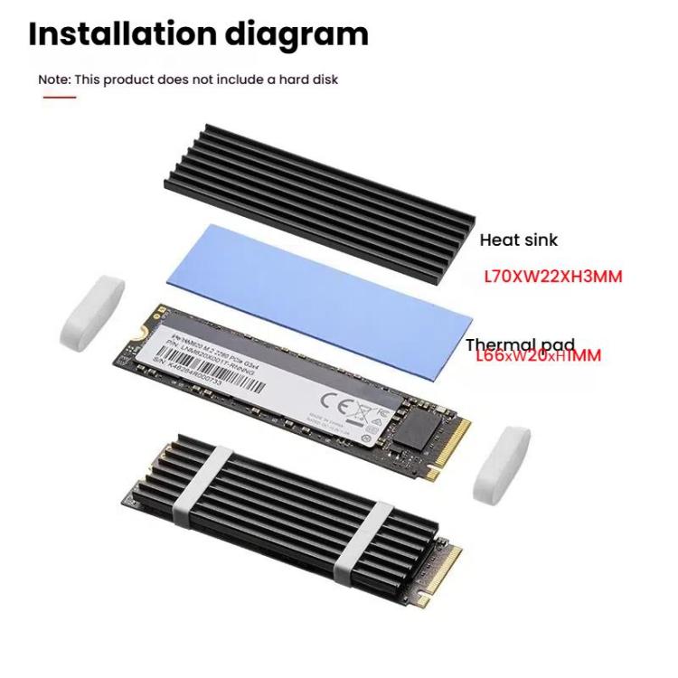 FinalCool M.2 2280 NVMe SSD Heat Sink Solid State Drive Radiator