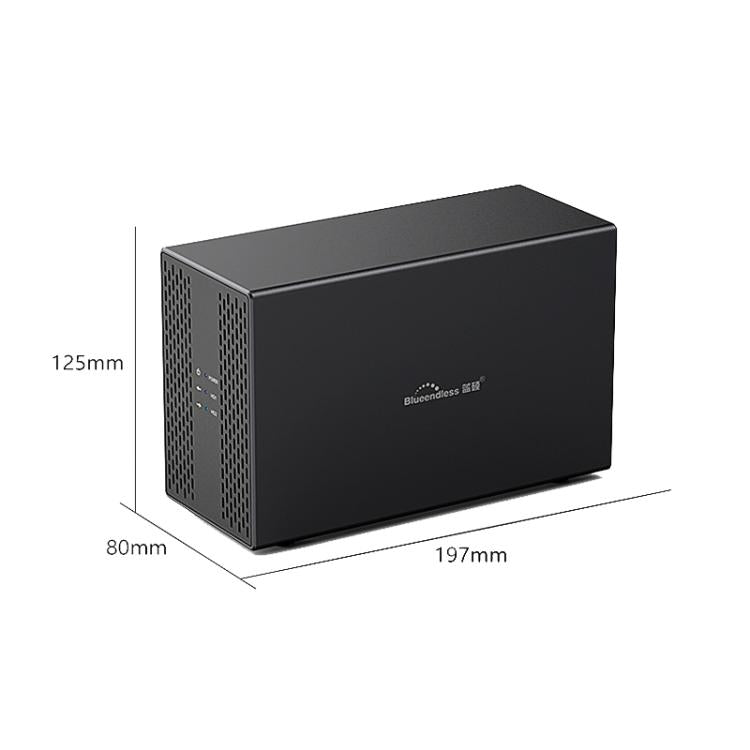 Blueendless DB3502F USB3.0/Type-C Non-array 2.5/3.5-inch Dual-Bay Mobile Hard Disk Box