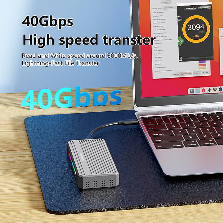 Blueendless M.2 Nvme SSD Box 40Gbps Hard Drive Reader