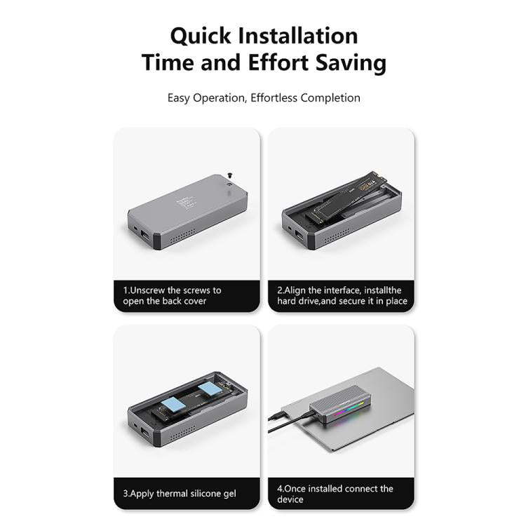 Blueendless M.2 Nvme SSD Box 40Gbps Hard Drive Reader