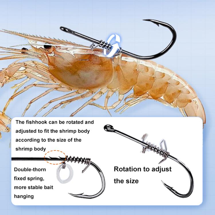 10pcs /Box Crooked Mouth Barbed Sea Fishing Hook Lure Fishing Hanging Shrimp Hook