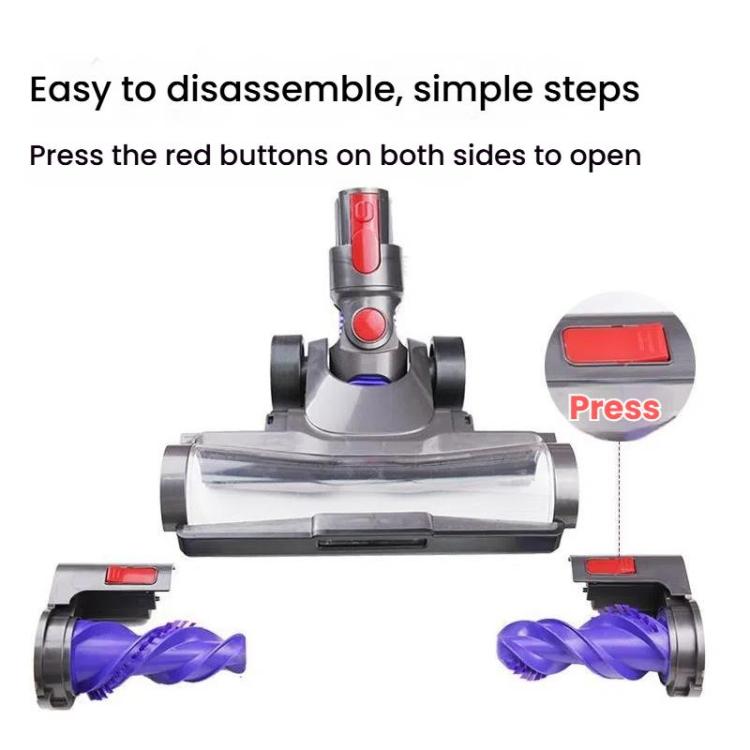 For Dyson V7 V8 V10 V11 V15 Vacuum Cleaner Double Roller Direct Drive Brush Head with LED Light