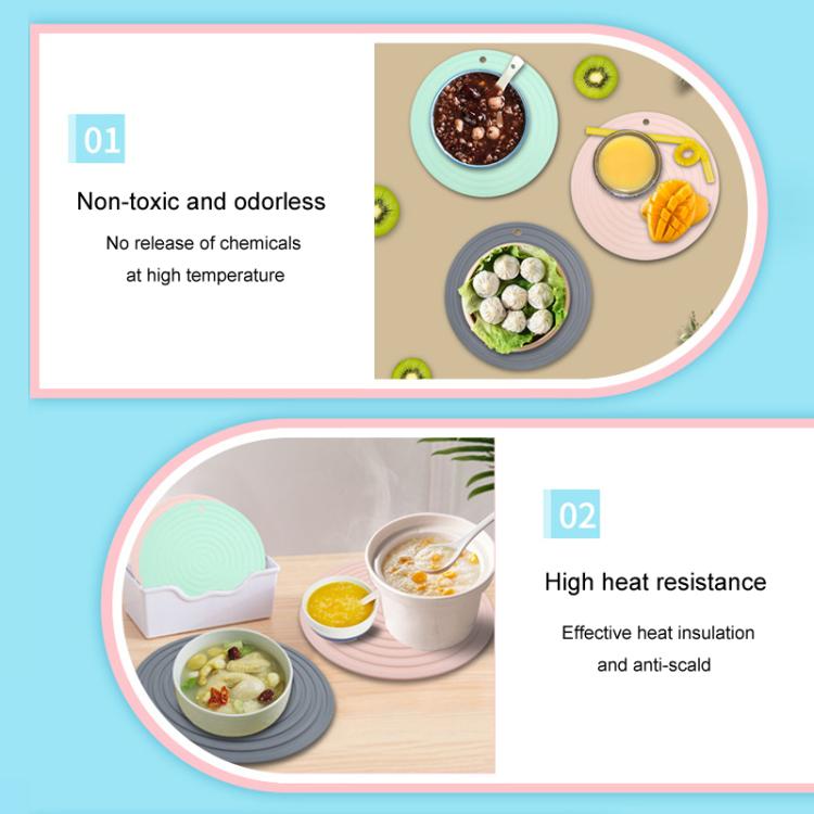 Food Grade Silicone Round Heat Insulation Mat Kitchen Anti-Scald And Anti-Slip Placemat