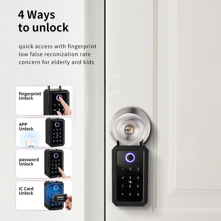 Smart Bluetooth Key Box Supports Fingerprint/APP/Password/IC Card Unlocking