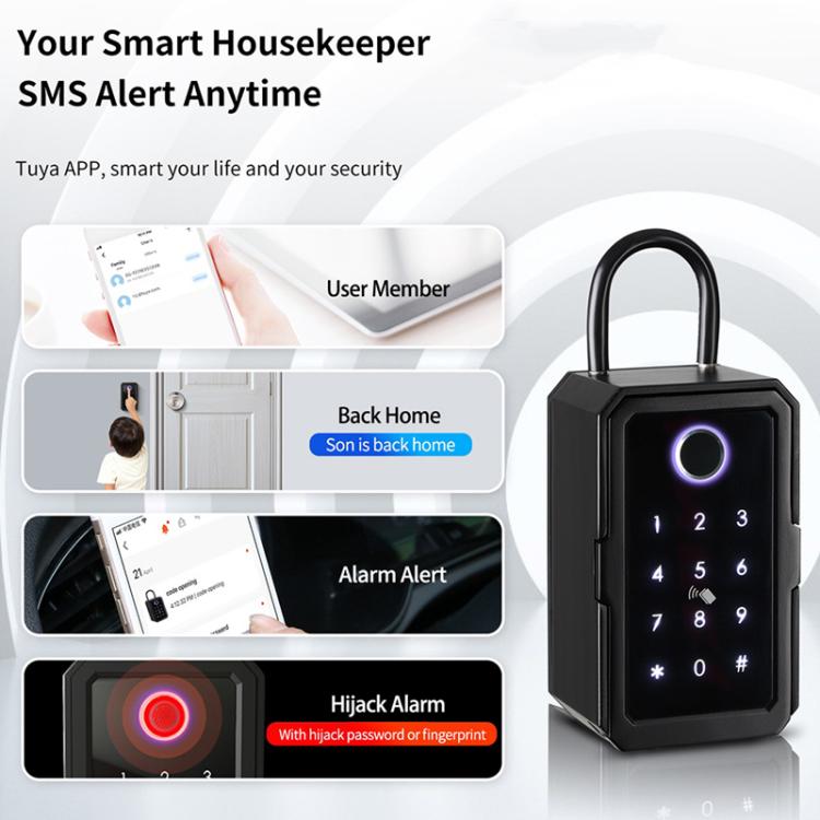 Smart Bluetooth Key Box Supports Fingerprint/APP/Password/IC Card Unlocking