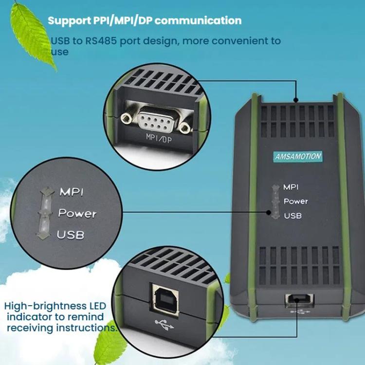 AMSAMOTION USB-MPI Programming Cable For Siemens S7-200/300/400PLC / 6ES7972-0CB20-0XA0
