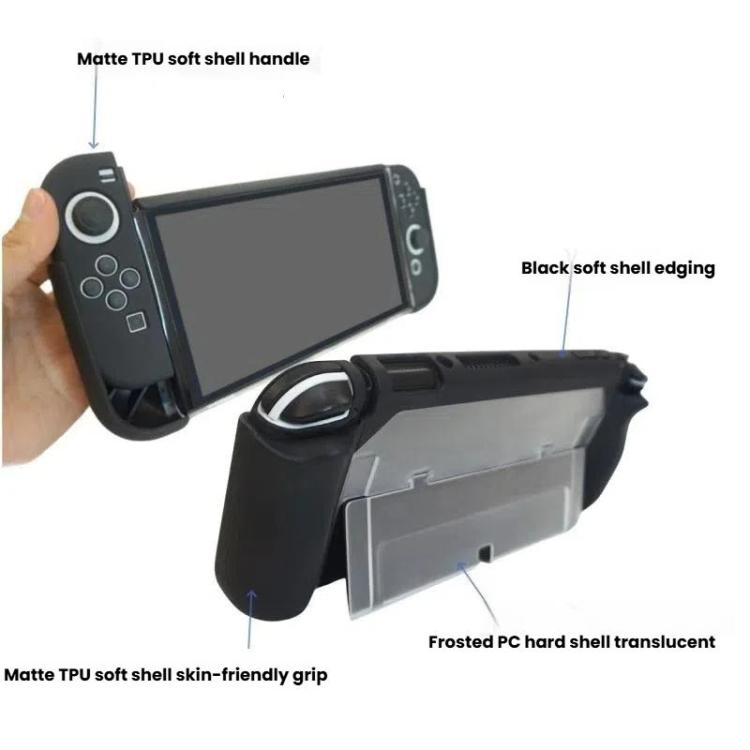 For Nintendo Switch OLED / Joy-Con 2 In 1 Protective Case TPU Cover Support