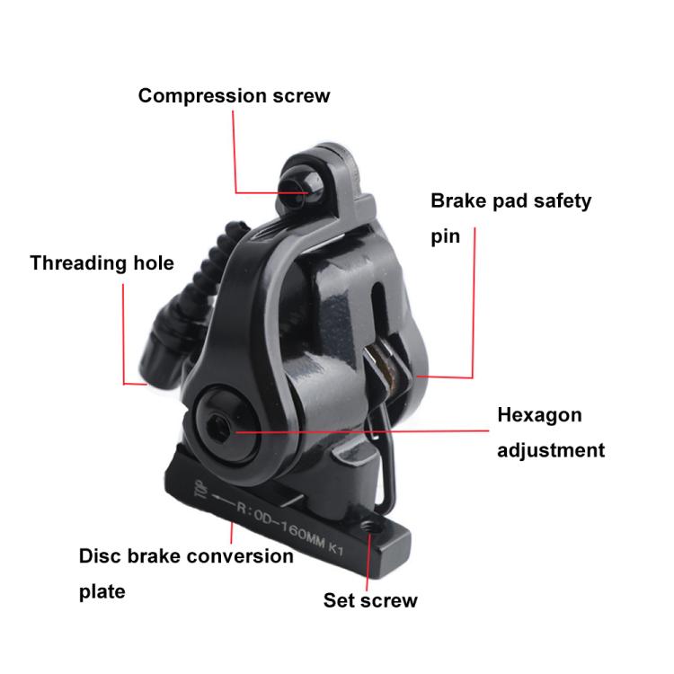 RACEWORK RK563 160mm Road Bike Disc Brake Flat Mount Mechanical Dual Side Actuation Caliper