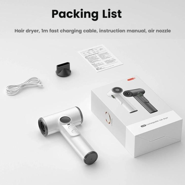 Wireless Hair Dryer With 30,000 RPM High-Speed Motor, 100-Level Adjustable Cool/Warm Air, 15600mAh Long-Lasting Battery