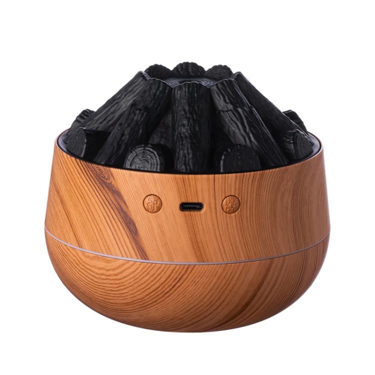 Simulated Charcoal Fire Ambient Night Light Humidifier USB Large Mist Flame Humidifier