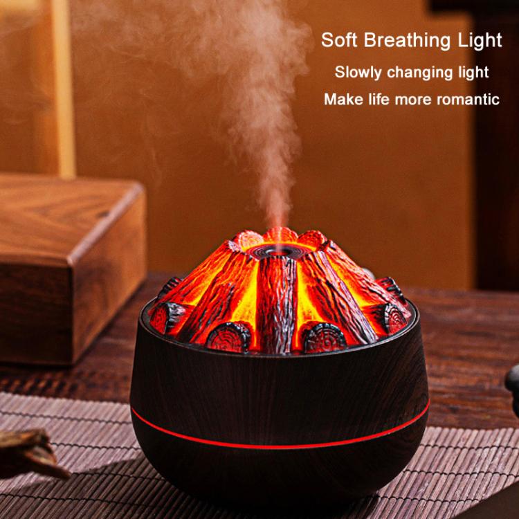 Simulated Charcoal Fire Ambient Night Light Humidifier USB Large Mist Flame Humidifier