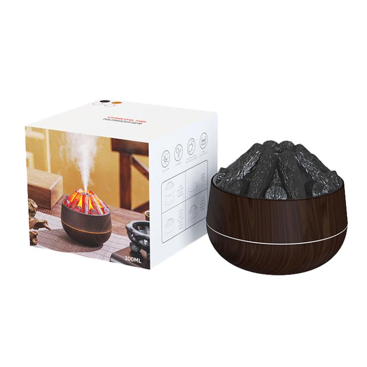 Simulated Charcoal Fire Ambient Night Light Humidifier USB Large Mist Flame Humidifier