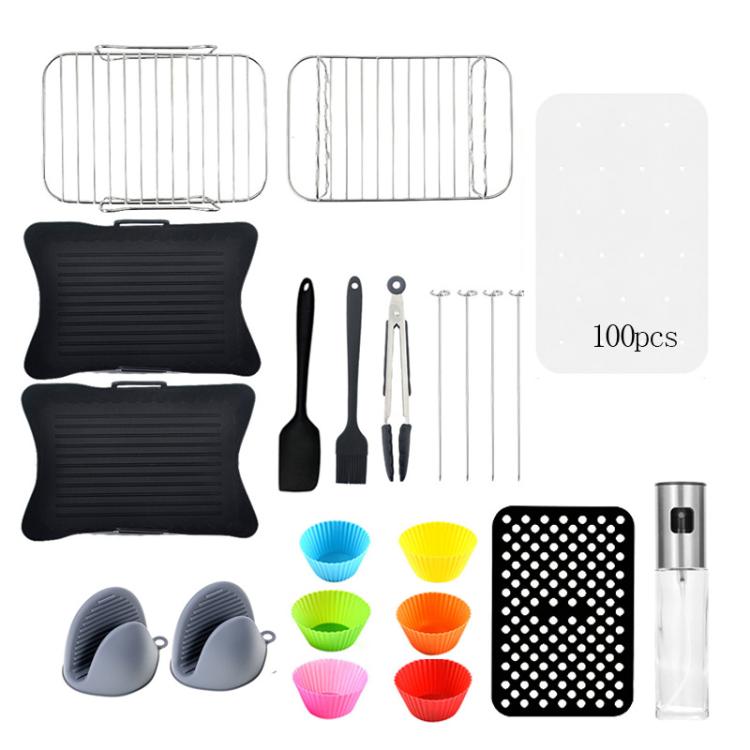 Air Fryer Accessories Set Airfryer Mold Liner Reusable Oven Grill Baking Rack