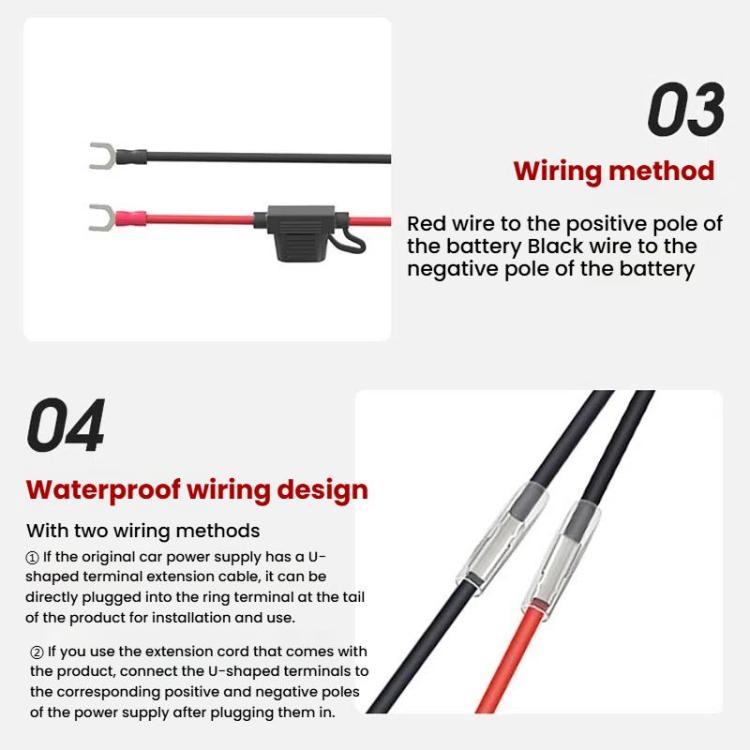 WUPP 2 in 1 QC3.0 Waterproof PD Fast Charging Motorcycle Mobile Phone USB Charger