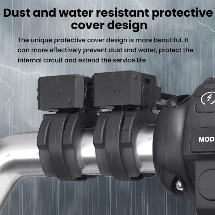 WUPP 2 in 1 QC3.0 Waterproof PD Fast Charging Motorcycle Mobile Phone USB Charger