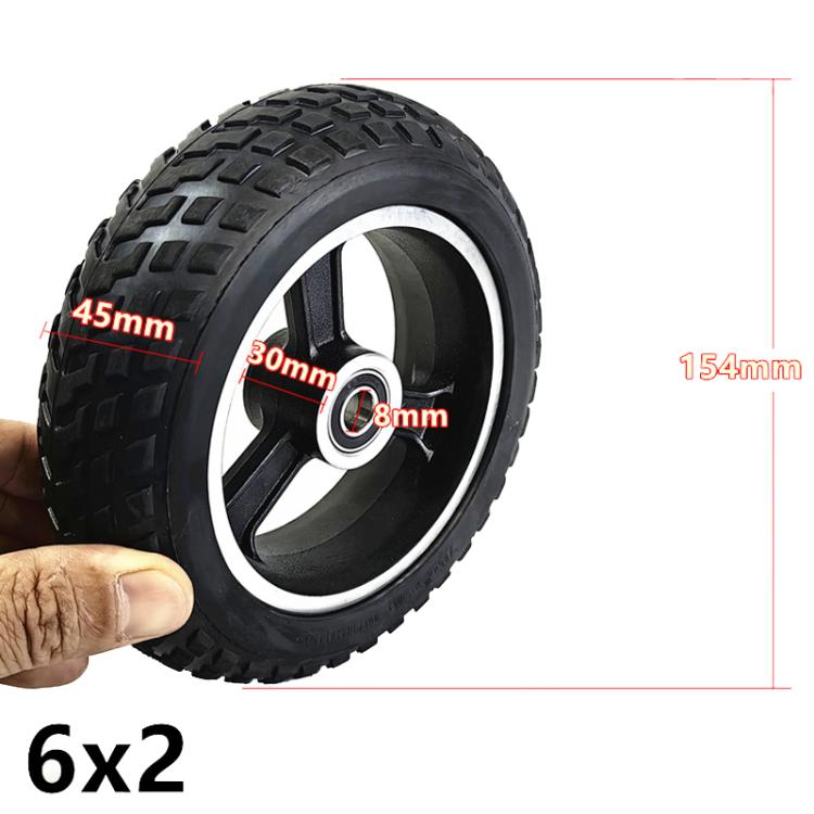 6inch Electrical Scooter Trolley Wheel 6 x 2 Solid Tires Whole Aluminum Wheels
