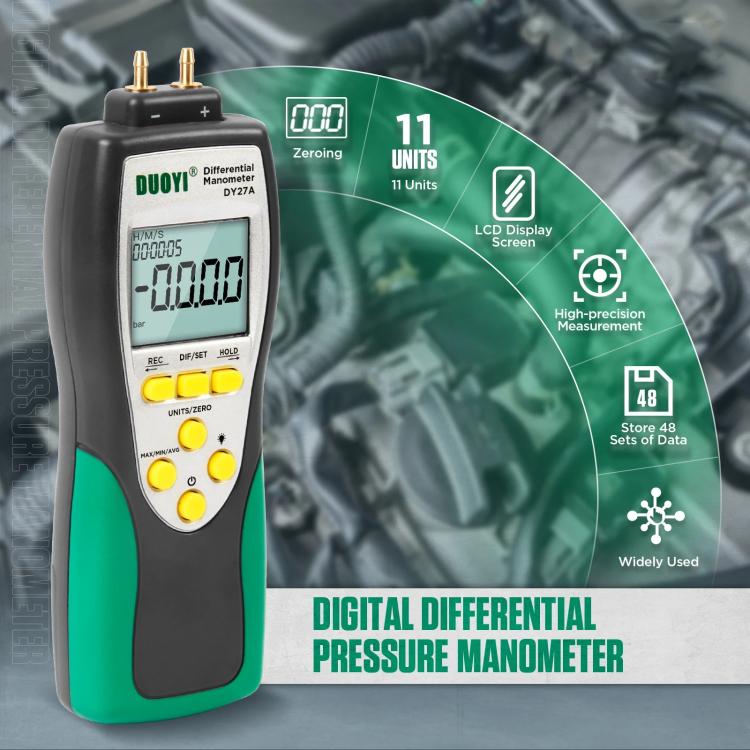 DUOYI Digital Brake Vacuum Pump Measuring Gauge Differential Pressure Gauge