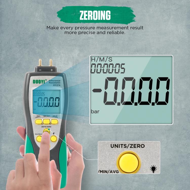 DUOYI Digital Brake Vacuum Pump Measuring Gauge Differential Pressure Gauge