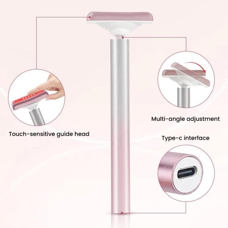 Red Light Facial Wand Eye Neck Massager With Vibrating for Lifting, Dark Circle Reduction