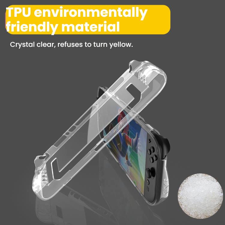 For Nintendo Switch 2 TPU Transparent One-piece Case Anti-Slip Full-Body Protective Cover