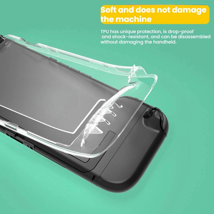 For Nintendo Switch 2 TPU Transparent One-piece Case Anti-Slip Full-Body Protective Cover