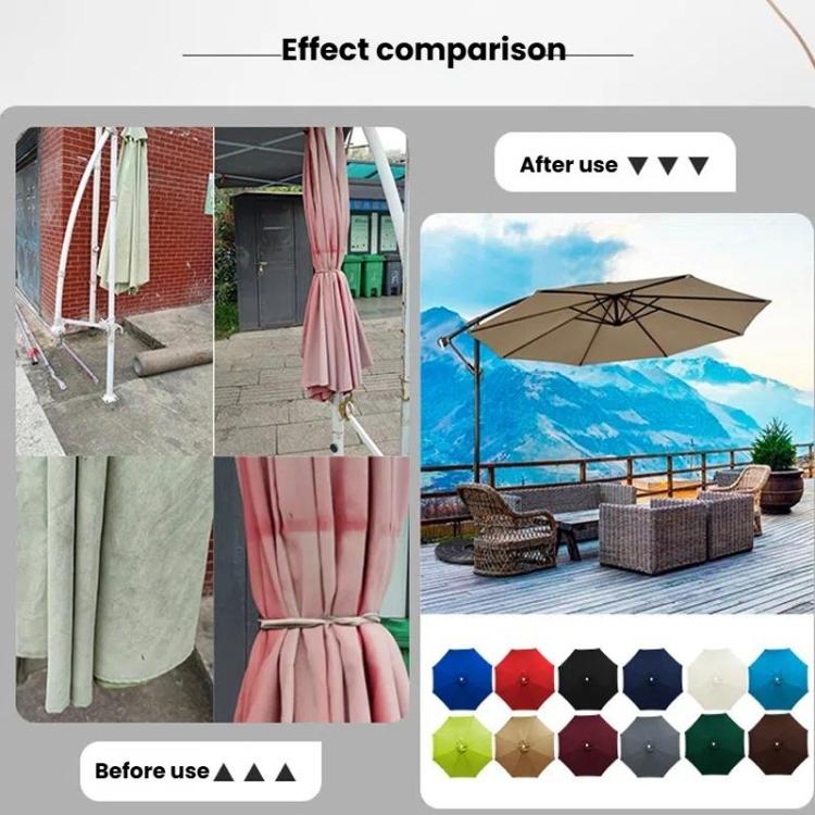 8-Rib Replacement Canopy For Outdoor Patio Umbrella Double Top Waterproof Sunshade Fabric