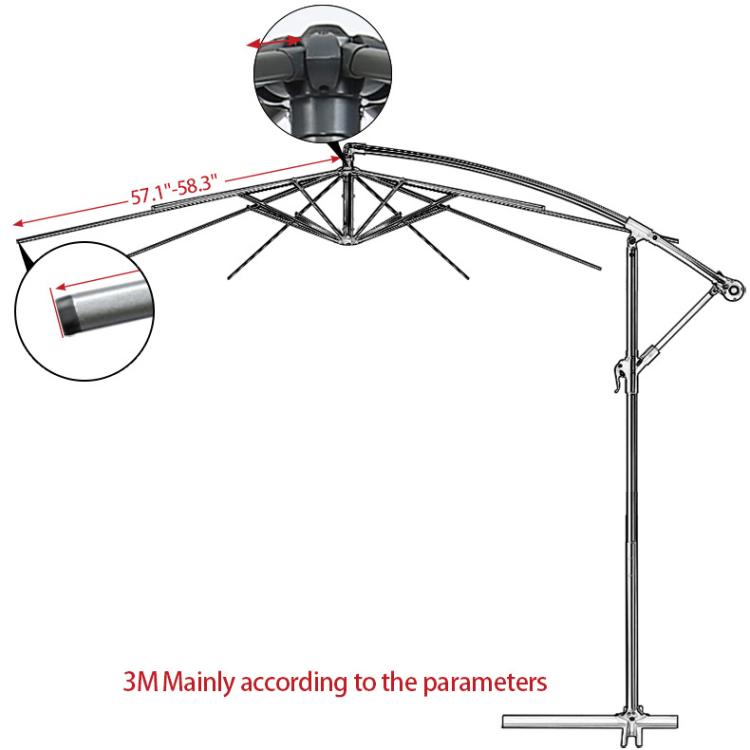 8-Rib Replacement Canopy For Outdoor Patio Umbrella Double Top Waterproof Sunshade Fabric