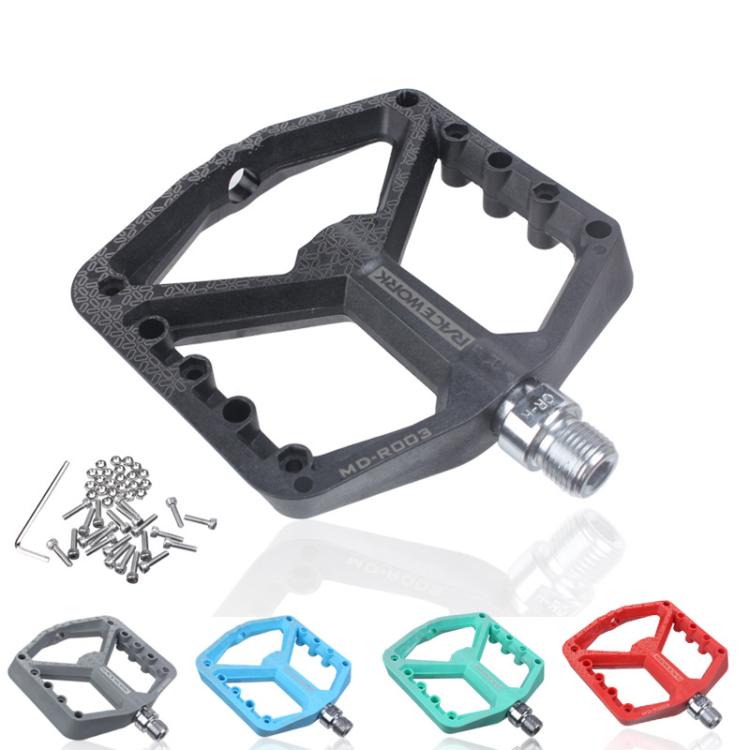 RACEWORK RK579 1pair Bicycle Wide Anti-slip Bearing Pedal Nylon Pedal