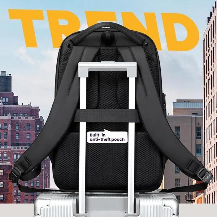 Wiersaam Men Waterproof Anti-Theft Business Backpack Travel Laptop Bag With USB Charging Port & Password Lock