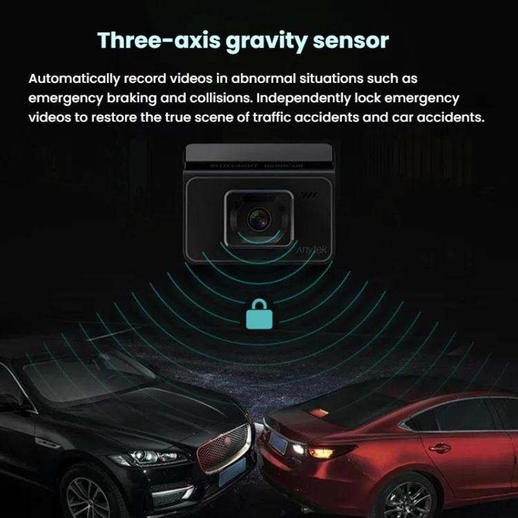 Anytek T2 PRO 3.0 Inch 2K HD Night Vision Recorder Hidden Car Camera Front And Rear Dual Recording